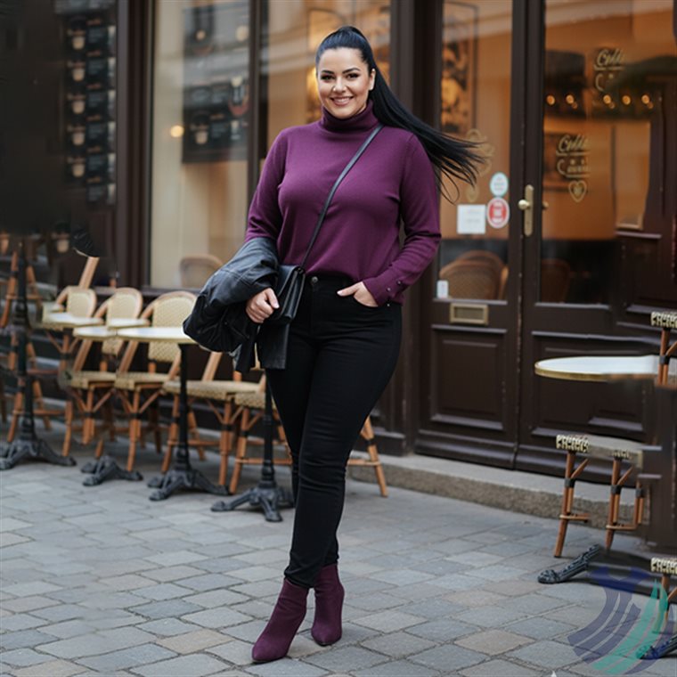 پلیور یقه اسکی جینا